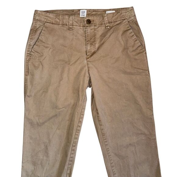 Gap Girlfriend Khaki Tan Neutral Cotton Pants - Size 4 - Picture 6 of 10